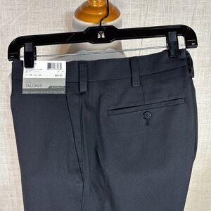 NWT Louis Raphael charcoal Anton modern tailored twill dress slacks